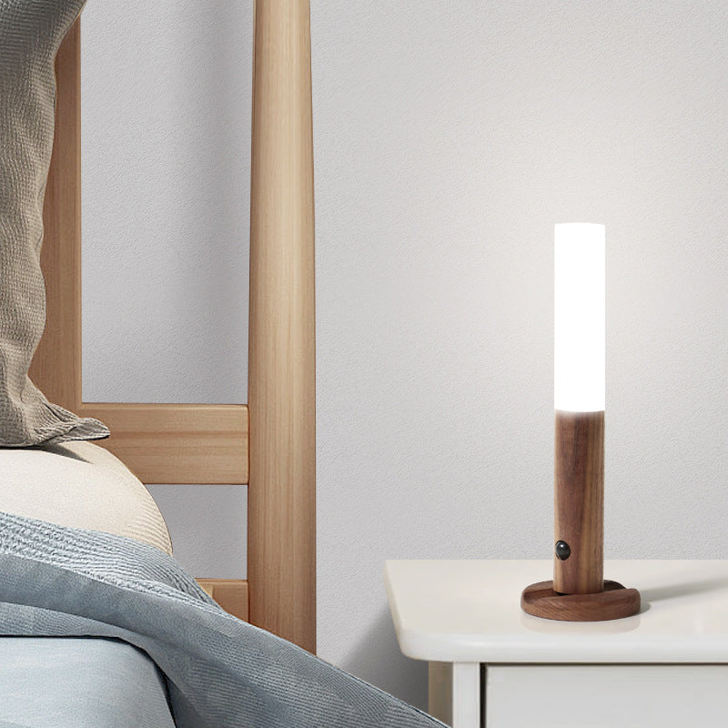 Smart Wooden Motion Sensor Wall Light – Rechargeable Magnetic LED Night Light