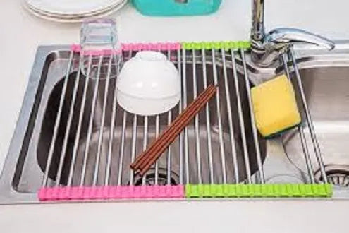 304 Stainless Steel Roll-Up Sink Rack