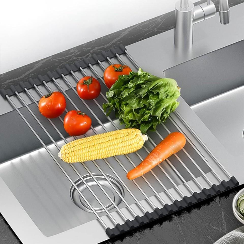 Stainless Steel Roll-Up Sink Rack