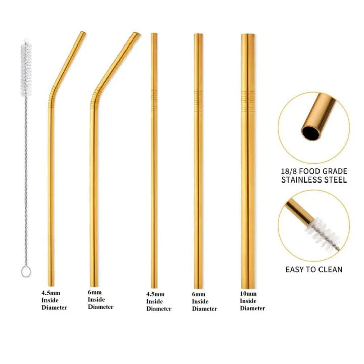 Pack of 5 Reusabl Trumble Straws with Cleaning Brush