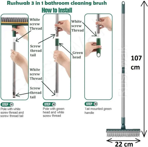 3-in-1 Bathroom Cleaning Brush with Wiper