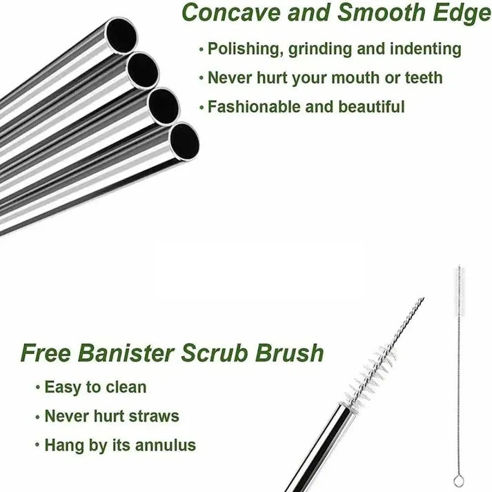 Pack of 5 Reusabl Trumble Straws with Cleaning Brush